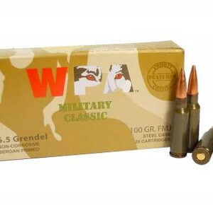 Wolf 6.5 Grendel Ammunition Military Classic WPA65GRENFMJ 100 Grain Full Metal Jacket 20 Rounds - FAST SHIPPING-NO CREDIT CARD FEES