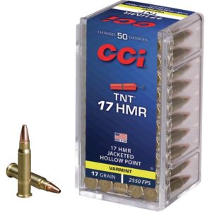 CCI TNT Rimfire Ammunition .17 HMR 17 gr TNT JHP 2550 fps 2000/ct Case (40-50/ct Boxes) - FAST SHIPPING-NO CREDIT CARD FEES