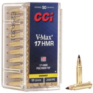 CCI Rimfire Ammunition .17 HMR 17 gr VMax 2550 fps 2000/ct Case (40-50/ct Boxes) - FAST SHIPPING-NO CREDIT CARD FEES