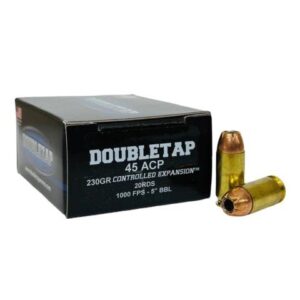 Double Tap Controlled Expansion Handgun Ammunition 45 Auto 230gr JHP 1000 fps 20/ct - FAST SHIPPING-NO CREDIT CARD FEES