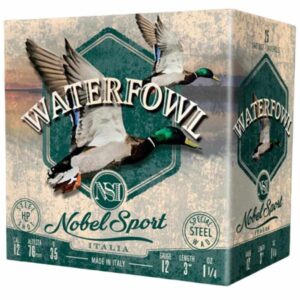 Nobel Sport Steel Waterfowl Shotshells 12 ga 3" 1-1/4 oz 1450 fps #2 25/ct - FAST SHIPPING-NO CREDIT CARD FEES