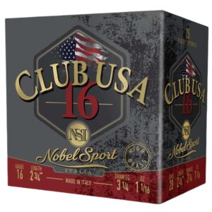 Nobel Sport Club USA 16 Shotshells 16 ga 2-3/4" 1-1/16 oz 1330 fps #7.5 25/ct - FAST SHIPPING-NO CREDIT CARD FEES