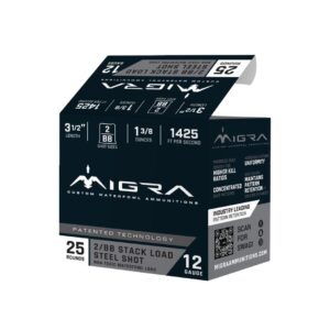 Migra Steel Waterfowl Stacked Shotshells 12ga 3.5" 1-3/8oz 1425 fps #2 & #BB 25/ct - FAST SHIPPING-NO CREDIT CARD FEES