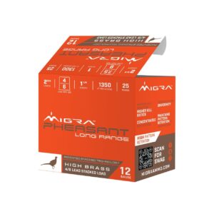 Migra Pheasant Long Range Shotshells 12ga 2-3/4" 1-1/4oz 1350 fps #4 & #6 25/ct - FAST SHIPPING-NO CREDIT CARD FEES