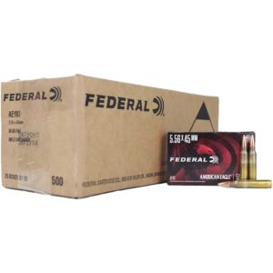 Federal American Eagle Rifle Ammunition 5.56mm 55gr FMJ 3165 fps 500/ct Case (25-20/ct Boxes) - FAST SHIPPING-NO CREDIT CARD FEES