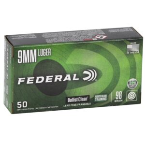 Federal BallistiClean Handgun Ammunition 9mm Luger 98gr LF Frangible 1240 fps 50/ct - FAST SHIPPING-NO CREDIT CARD FEES