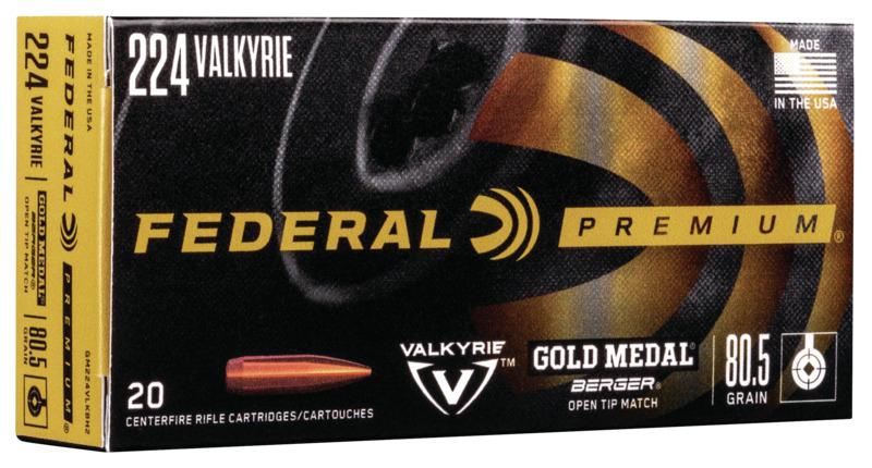 Federal Gold Medal Berger .224 Valkyrie 80.5 gr OTM 2925 fps 20/ct