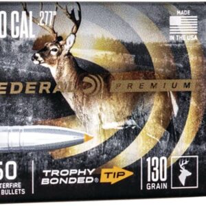FEDERAL .277 CALIBER 130GR TROPHY BONDED TIP CB BULLET 50RD - FAST SHIPPING-NO CREDIT CARD FEES