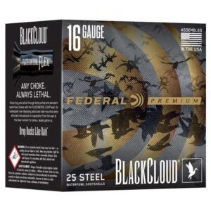 Federal Black Cloud Waterfowl Shotshells 16ga 2-3/4" 7/8oz 1450fps #4 25/ct - FAST SHIPPING-NO CREDIT CARD FEES
