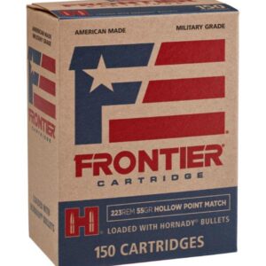 Hornady Frontier Rifle Ammunition.223 Rem 55 gr HP-MATCH 150/ct (Oriented)