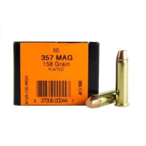 HSM Training Handgun Ammunition .357 Mag 158gr Plated FP 1058 fps 50/ct - FAST SHIPPING-NO CREDIT CARD FEES