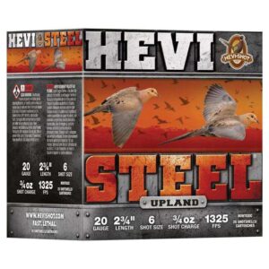 HEVI-Shot HEVI-Steel Upland Shotshell 20ga 2-3/4" 1oz 1325 fps #6 25/ct - FAST SHIPPING-NO CREDIT CARD FEES