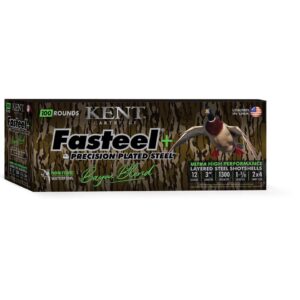 Kent Fasteel+  Precision Plated Steel Bayou Blend Shotshells 12ga 3" 1-3/8oz 1300 fps #2 & #4 100/ct - FAST SHIPPING-NO CREDIT CARD FEES