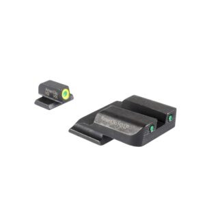 Ameriglo Trooper Tritium Handgun Sight Set for S&W M&P (Excludes.22/.380/Shield/EZ/Pro) Green Rear Green with LumiGreen Front