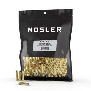 Nosler Unprimed Unprepped Brass Rifle Cartridge Cases.223 Rem (BULK) 250/ct