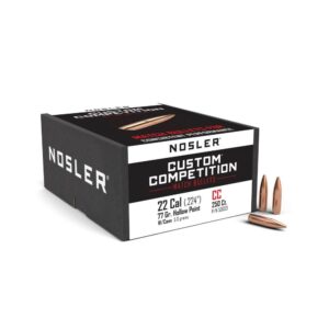 Nosler Custom Competition Rifle Bullets .22 cal .224" 77 gr HPBT w CANN 250/ct - FAST SHIPPING-NO CREDIT CARD FEES