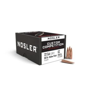 Nosler Custom Competition Rifle Bullets .22 cal .224" 80 gr HPBT 250/ct - FAST SHIPPING-NO CREDIT CARD FEES