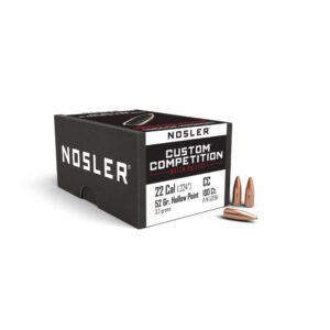 Nosler Custom Competition Rifle Bullets .22 cal .224" 52 gr HPBT 100/ct - FAST SHIPPING-NO CREDIT CARD FEES