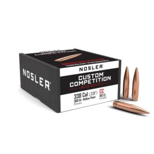 Nosler Custom Competition Rifle Bullets .338 cal .338" 300 gr HPBT 100/ct - FAST SHIPPING-NO CREDIT CARD FEES