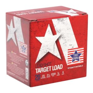 Star and Stripes Target Load Shotshells 20ga 2-3/4" 7/8oz #8 1200 fps 25/ct - FAST SHIPPING-NO CREDIT CARD FEES