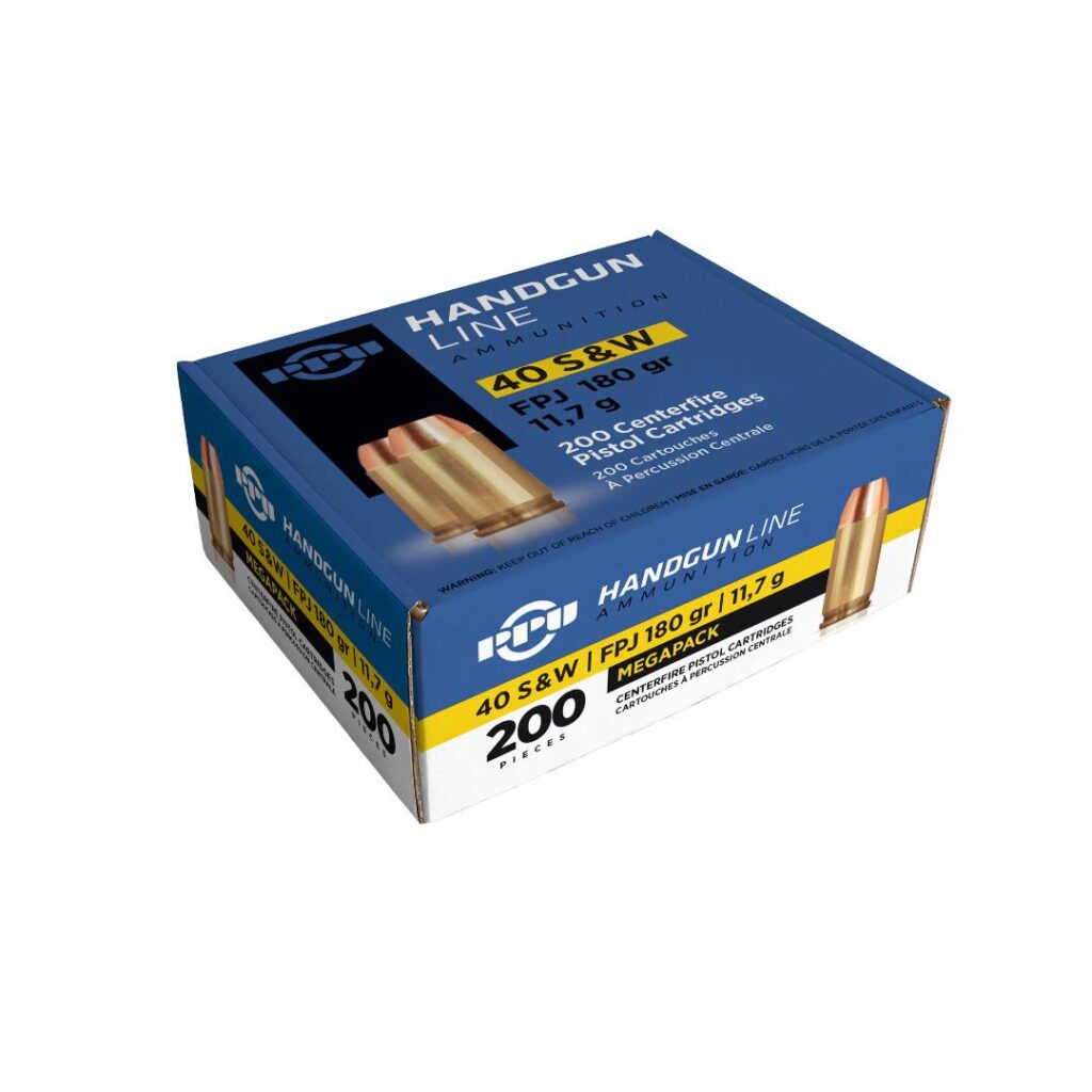 PPU 40 S&W 180gr FMJ 935 fps 200/ct