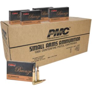 PMC Bronze Rifle Ammunition .223 Rem 55 gr FMJ 2900 fps 1000/ct - FAST SHIPPING-NO CREDIT CARD FEES