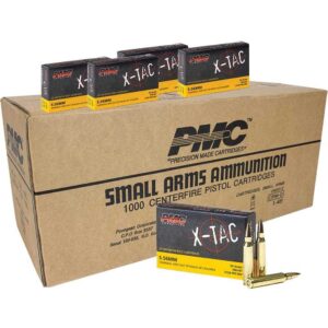 PMC X-Tac Rifle Ammunition 5.56mm 55 gr FMJBT 3120 fps 1000/ct - FAST SHIPPING-NO CREDIT CARD FEES