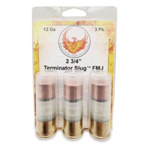 Phoenix Rising Terminator Slug Shotshell 12ga 2-3/4" 515gr FMJ Slug 1520fps 3/ct - FAST SHIPPING-NO CREDIT CARD FEES