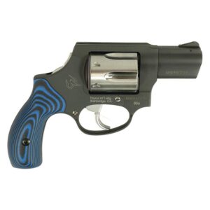 Taurus 856 Handgun.38 Spl 6rd Capacity 2" Barrel Matte Black Frame Stainless Cylinder VZ Blue Grip