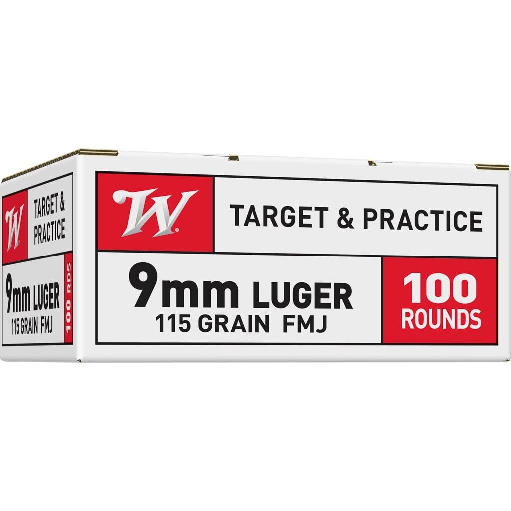 Winchester Target 9mm Luger 115 gr. FMJ 1190 fps 100/ct