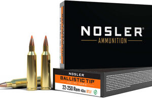 Nosler 22-250 Remington Ammunition Varmint NOS61044 40 Grain Lead Free Ballistic Tip 20 Rounds - FAST SHIPPING-NO CREDIT CARD FEES