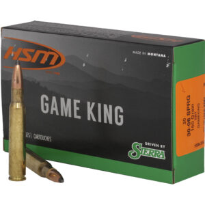HSM Game King Rifle Ammunition 30-06 SPGF Sierra Spitzer BT 150 gr. 20 rd. - FAST SHIPPING-NO CREDIT CARD FEES