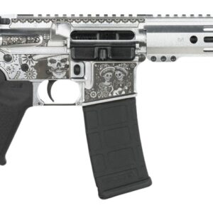 Shark Coast Tactical SCC07374DOD-P Day of the Dead 5.56 NATO 30+1 10.50" Black Nitride Threaded Barrel, Aluminum Laser Engraved Receiver w/Picatinny Rail, M-LOK Handguard, Polymer SB Tactical SBA3 Br