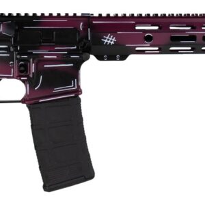 Shark Coast Tactical SCC02119ABKCH Anime-15 5.56 NATO 30+1 16" Black Nitride Threaded Barrel, Black Cherry Cerakote Aluminum Receiver w/Picatinny Rail, M-LOK Handguard, Magpul Collapsible Black Polym