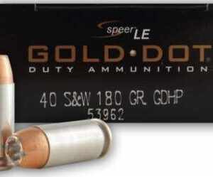 CCI 40 S&W Speer Gold Dot CCI53962 180 Grain Jacketed Hollow Point 50 rounds