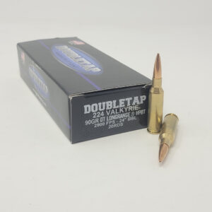 DoubleTap 224 Valkyrie Ammunition 224V90 90 Grain Hollow Point Boat Tail 20 Rounds