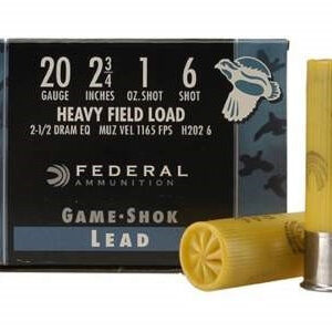 Federal 20 Gauge H2026 Game-Shok Heavy Field Load Ammunition 2-3/4" 1 oz #6 Shot 250 rounds