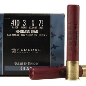 Federal 410 Bore Ammunition Game-Shok H41375 3" #7.5 Shot 11/16oz 1135fps Case of 250 Rounds