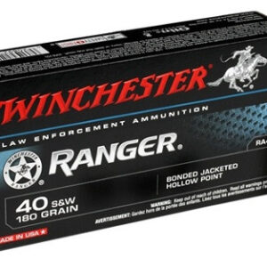 Winchester 40 S&W Ammunition Ranger RA40B 180 Grain Bonded Jacketed Hollow Point 50 Rounds