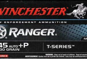 Winchester .45 ACP Ammunition +P Ranger T-Series RA45TP 230 Grain Jacketed Hollow Point 50 rounds