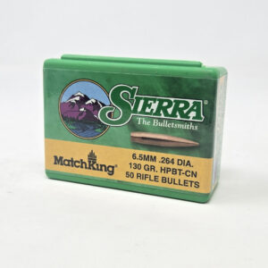Sierra 6.5mm (.264 Dia) Reloading Bullets Matchking SRAA1729T 130 Grain Hollow Point Boat Tail 50 Pieces