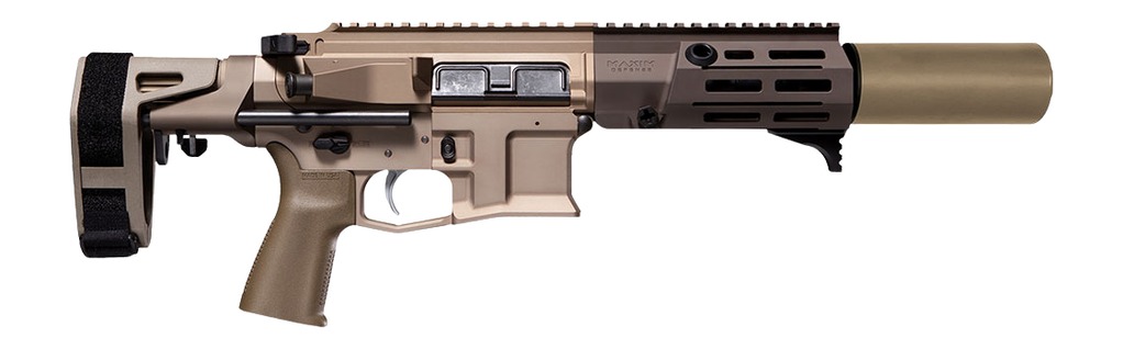 Maxim Defense MXM47845 PDX SD 300 Blackout 20+1 5.50" Arid Brown Integrated Suppressor Barrel, Arid Brown Aluminum Receiver w/Picatinny Rail, M-Slot Handguard,Arid Brown Polymer Maxim CQB Brace, Polym