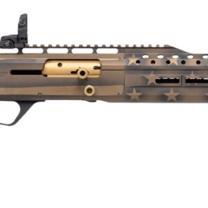 Panzer Arms PAEG240TSBBUSFC 240 12 Gauge Semi-Auto 3" 5+1 18.50" Black Ported Barrel, Black & Bronze US Flag Cerakote w/Gold Accents Aluminum Receiver w/Picatinny Rail, Black Skeleton Stock w/Pistol G