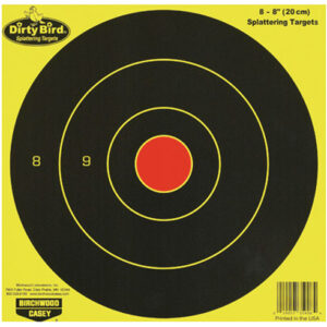 Birchwood Casey 35908 Dirty Bird 8" Bullseye Paper Hanging Universal Black/Yellow 8 Per Pkg