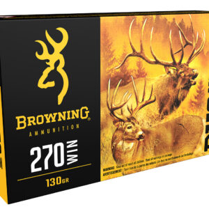 Browning Ammo B192402701 BXS Copper Expansion 270Win 130gr Lead Free Solid Expansion Polymer Tip