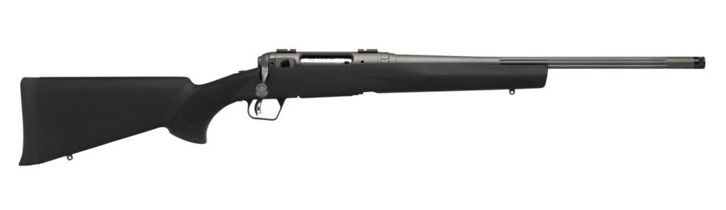Savage Arms 33003 110 Trail Hunter Lite V2 Full Size 243 Win 4+1 20" Black Fluted Barrel, Black Carbon Steel Drilled & Tapped Receiver, Black Hogue OverMolded Synthetic Stock, Right Hand