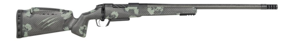 Fierce Firearms RIVSCX22CM18BF Carbon Rival XP 2.0 22 Creedmoor 3+1 18" Carbon Fiber Match Grade Barrel, Black Cerakote Stainless Steel Drilled & Tapped Receiver, Forest Camo Push Button Adj Cheek Pie