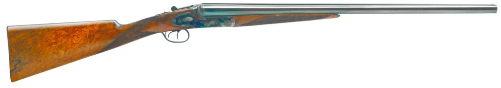 Dickinson LLC Plantation 410 Gauge Break Open 2.75" 2rd 28" Gloss Blued Side By Side Barrel, True Bone-Charcoal Case Hardening Engraved Receiver, English Style Turkish Walnut Stock