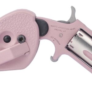 North American Arms 22MS-RC-HG Rose 22 LR 5rd Shot 1.13" Pink Champagne Cerakote Stainless Steel Barrel & Frame, Stainless Cylinder, Folding Holster Grip, Safety Notch, Exposed Hammer