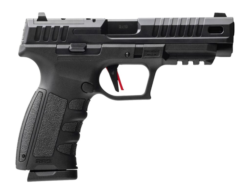 MAC 15000602 RA-9 Defense S 9mm Luger 17+1 4.75" QPQ Tenifer Cerakote Steel Lightening Cut/Optic Ready Slide, Tenifer QPQ Polymer Frame w/Picatinny Rail, Polymer Grip, RMR Footprint, Ambidextrous